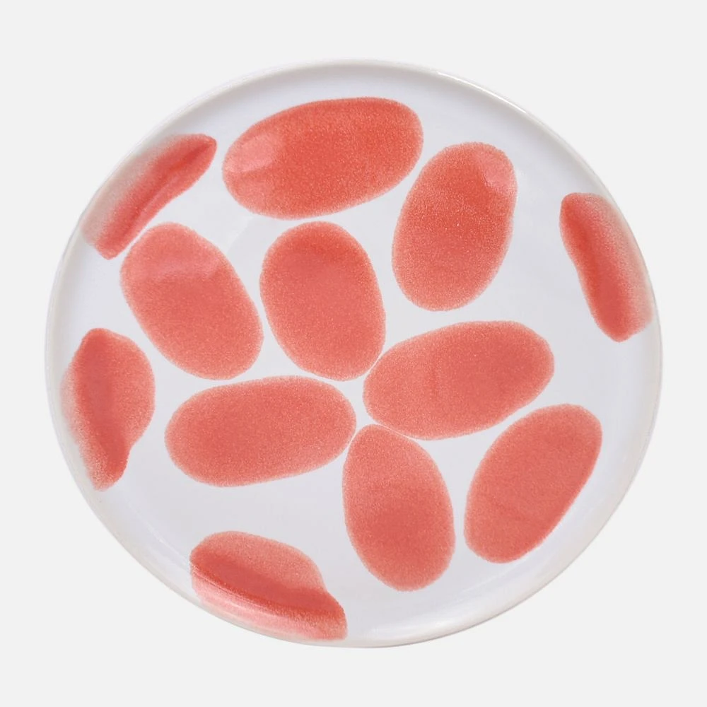 Milo Dot Stoneware Salad Plate - Coral