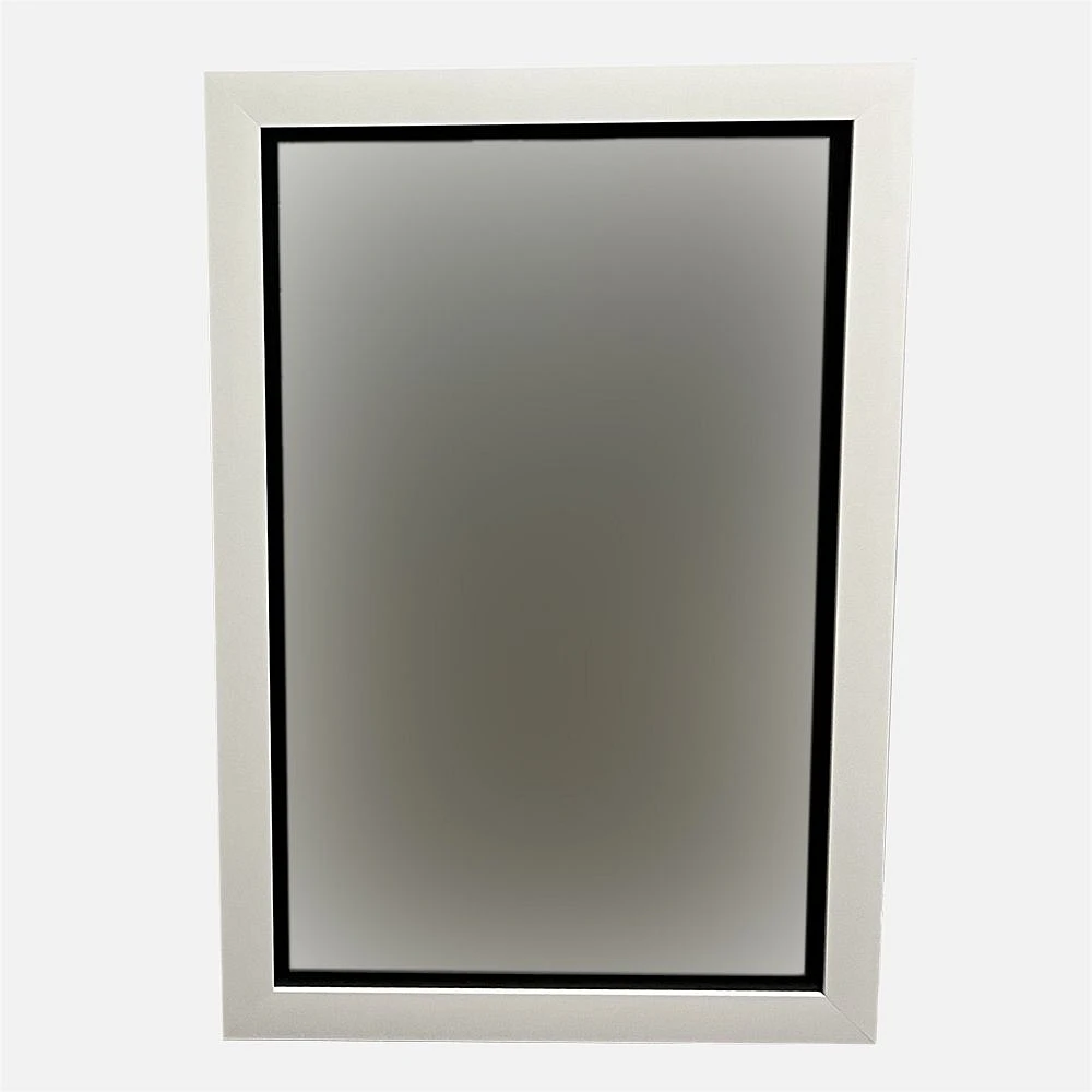 Miroir avec cadre large plat blanc - 22 x 28 po