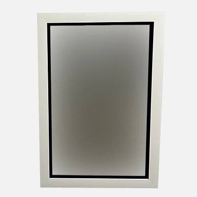 Mirror with White Double Frame - 30" x 30