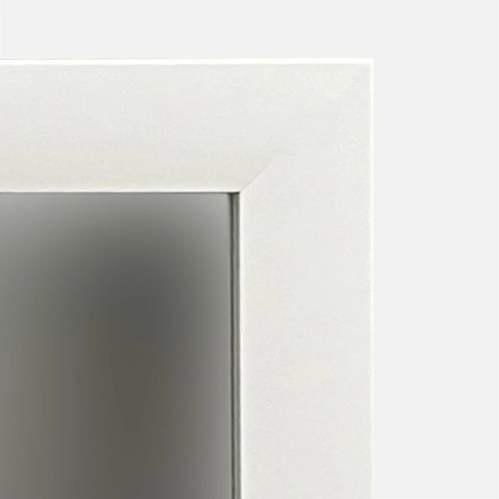 Miroir avec cadre large plat blanc - 22 x 28 po