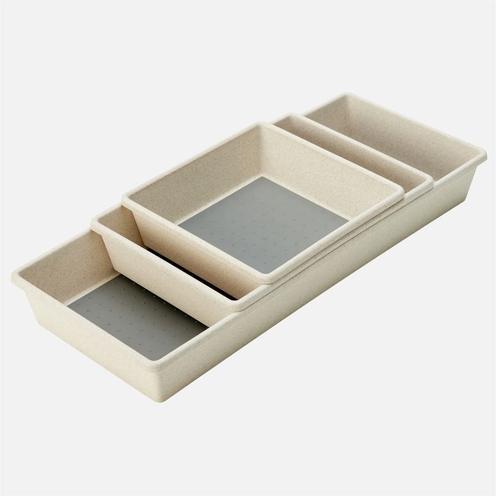 N&T 3-Piece Non-Slip Drawer Organizer Set - Natural