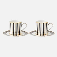 Maxwell & Williams Regency Black Demi Cup & Saucer, Set of 2 