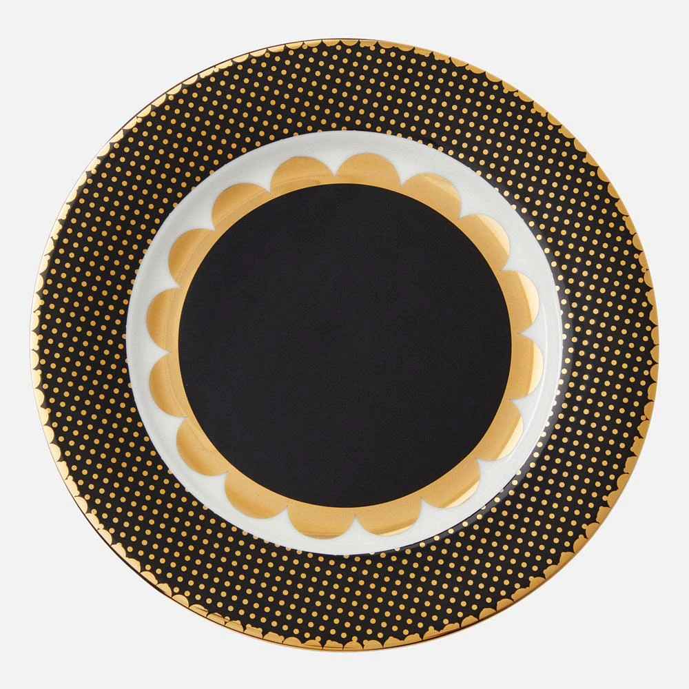 Regency Black and Gold Rimmed Plate by Maxwell & Williams