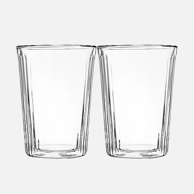 Maxwell & Williams Blend Stripey Cups Double Wall, Set of 2 - 350ml