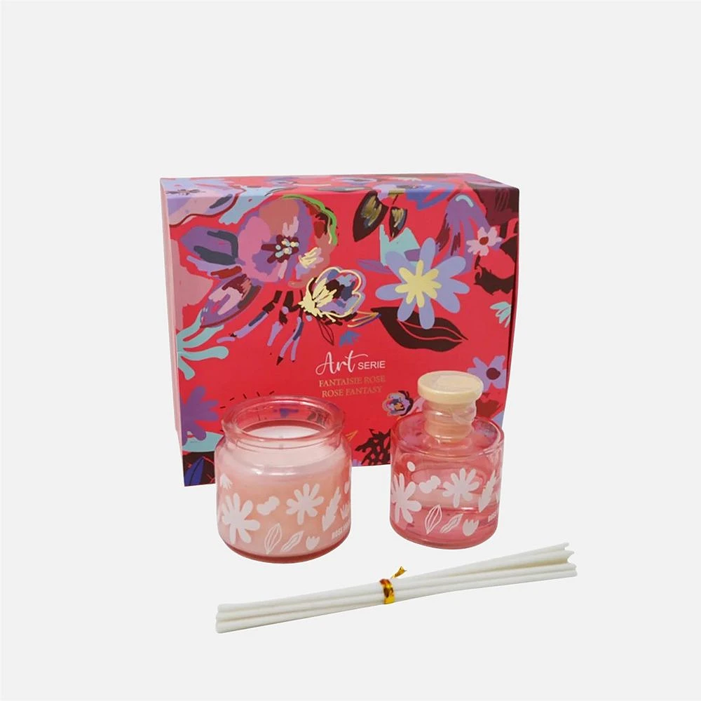 Pink Garden Diffuser and Candle Set