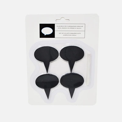 Nosalgia Slate Tags & Chalk, Set of 4 