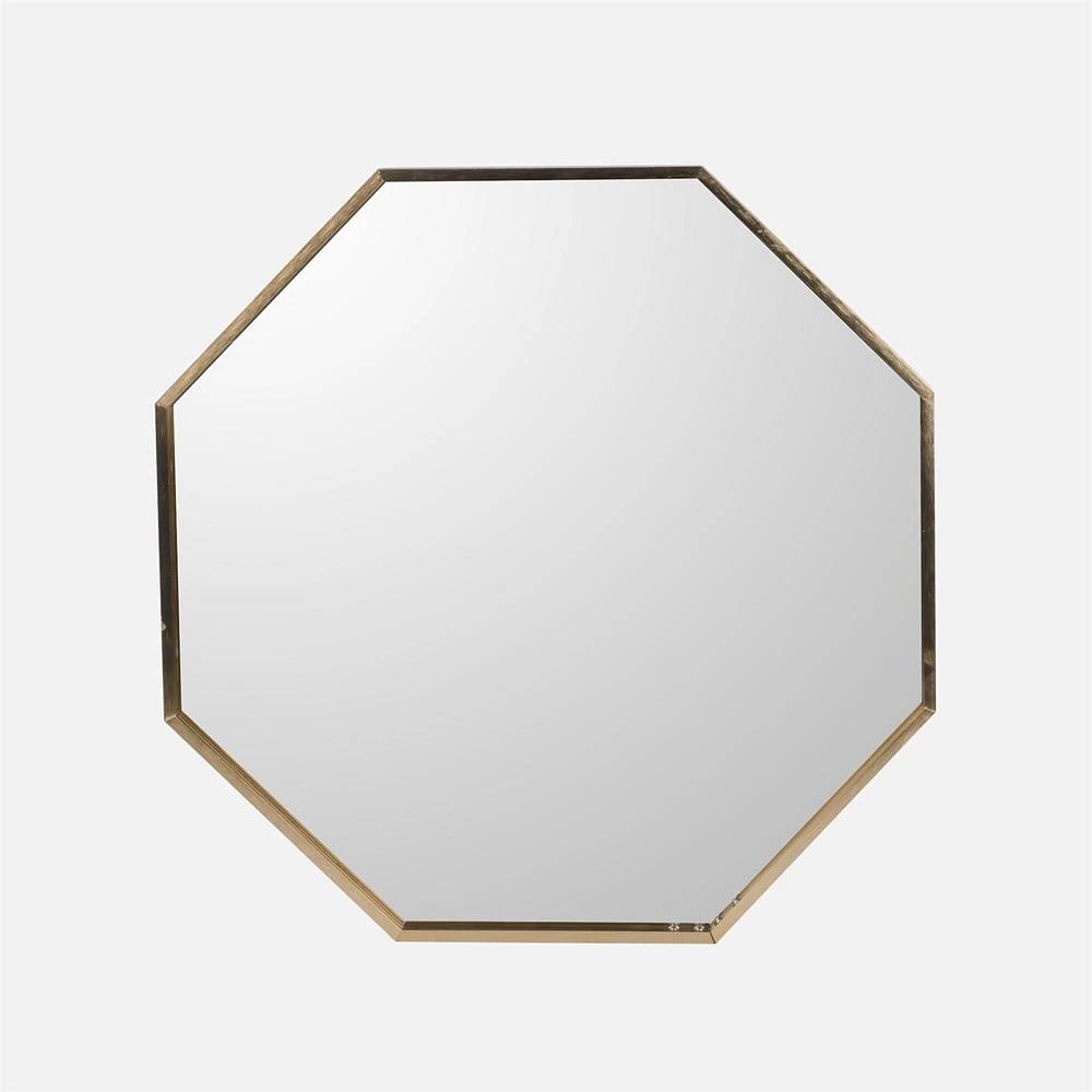 Octogonal with Gold Trim Mirror