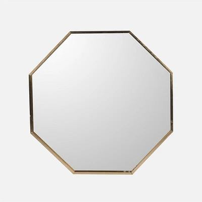 Octogonal with Gold Trim Mirror