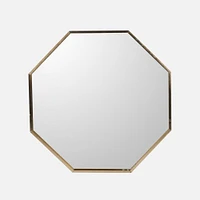 Octogonal with Gold Trim Mirror