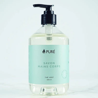 Savon pour mains et corps arôme de thé vert par Pure