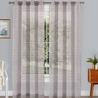 Rideau à œillets semi-transparent jacquard « Opal »