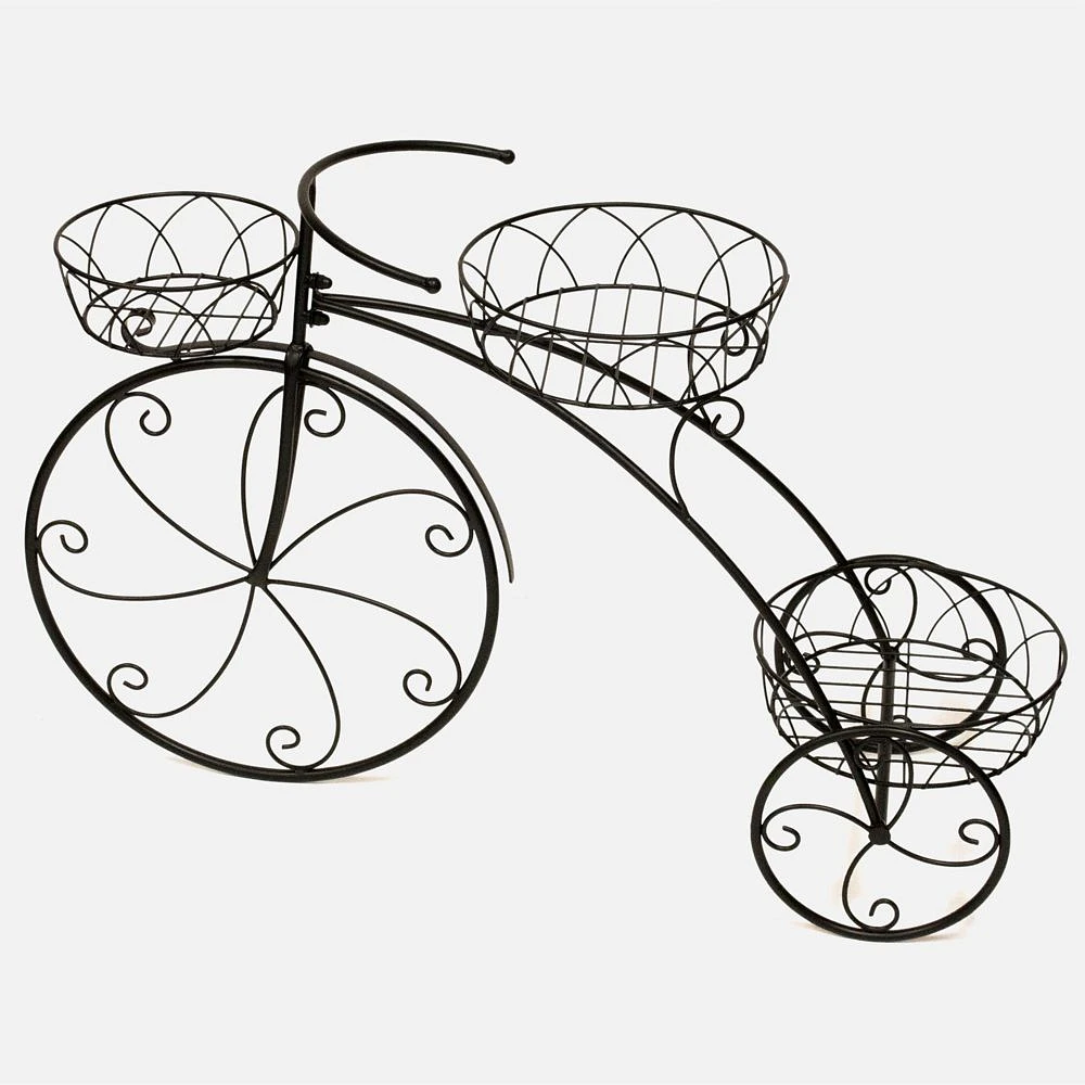 Bicycle with 3 Pots Planter - Black