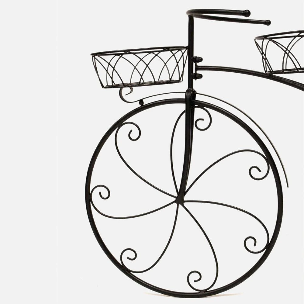 Bicycle with 3 Pots Planter - Black