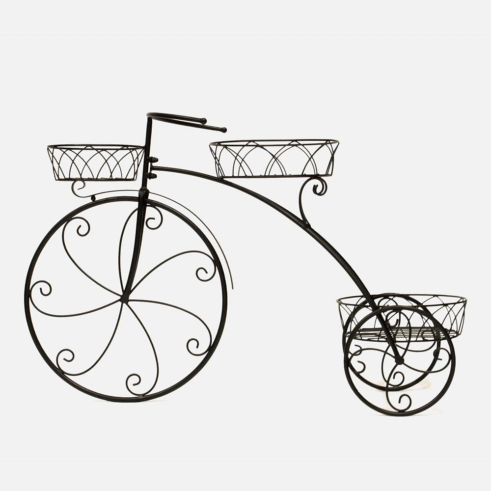 Bicycle with 3 Pots Planter - Black