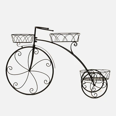 Bicycle with 3 Pots Planter - Black