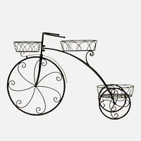 Bicycle with 3 Pots Planter - Black