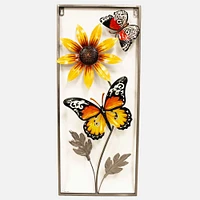 Wall Decor, Set of 2 - Frames with Butterfly and Flower 