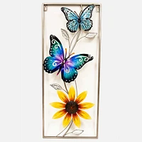 Wall Decor, Set of 2 - Frames with Butterfly and Flower 