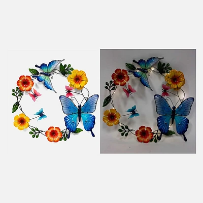 Décoration murale Couronne solaire avec papillons
