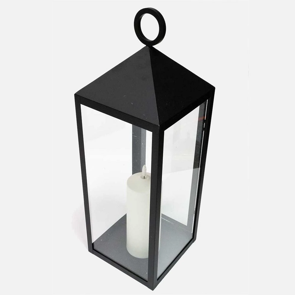 Lantern with 8" Led Light     Black