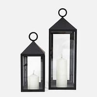 Lantern with 8" Led Light     Black