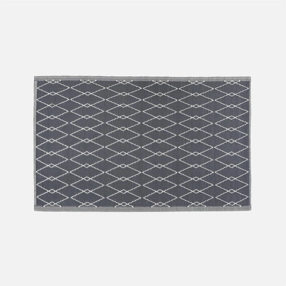 Tapis d'extérieur à losange - 48 x 72 po, Gris