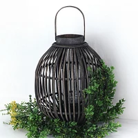 Brown Lantern with Stripe Look - 12.25"