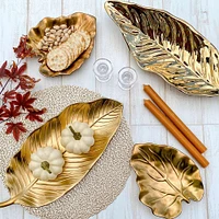 Gold Bark and Leaf Small Plate by Leeber Limited