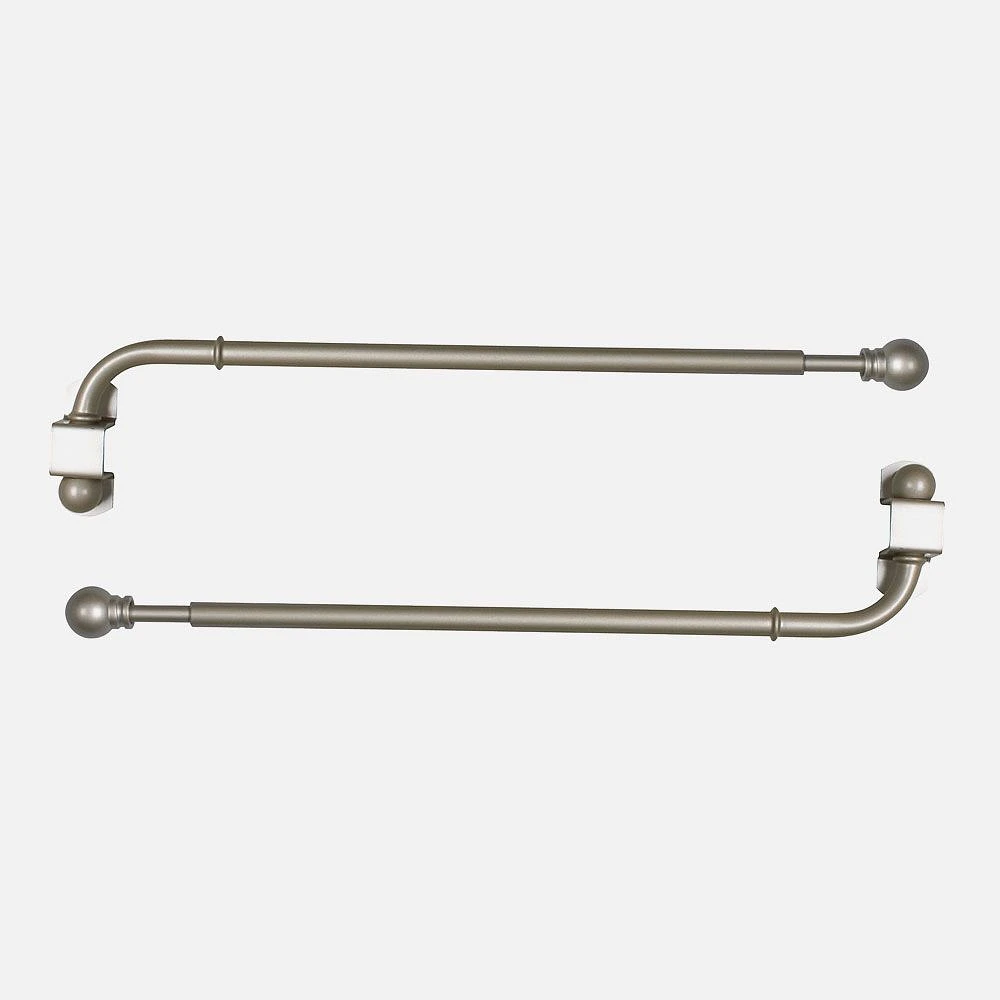 Pewter Swing Arm Curtain Rod Set - 24"-38