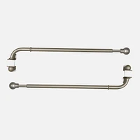 Pewter Swing Arm Curtain Rod Set - 24"-38