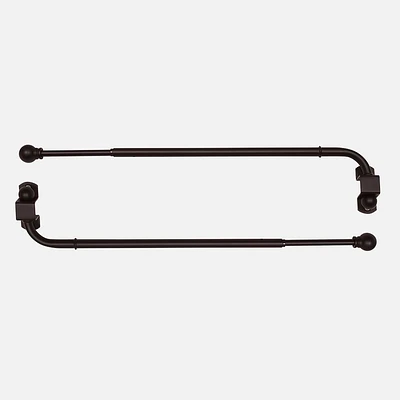 Espresso Swing Arm Curtain Rod Set - 14"-24"