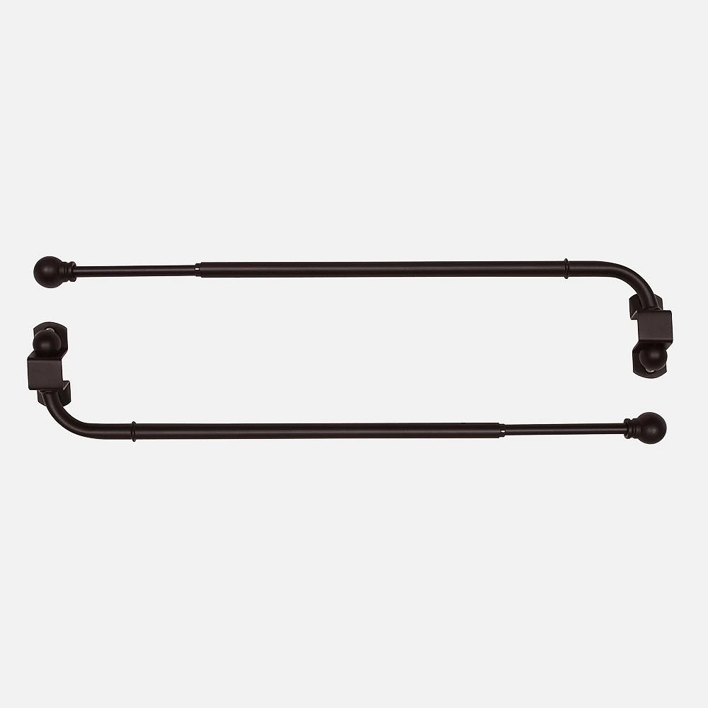 Espresso Swing Arm Curtain Rod Set - 24"-38