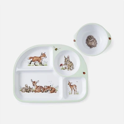 Woodland Animals Divider Plate & Bowl