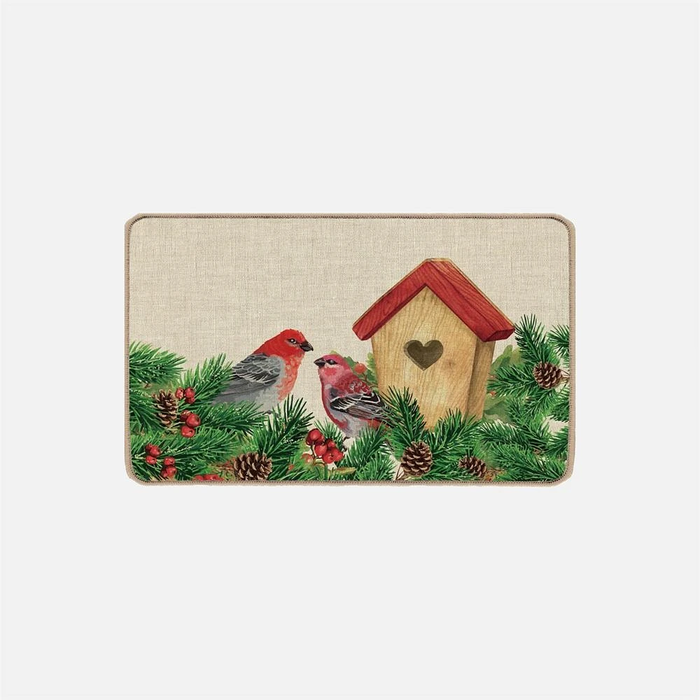 Cardinals and Birdhouse Poly Mat