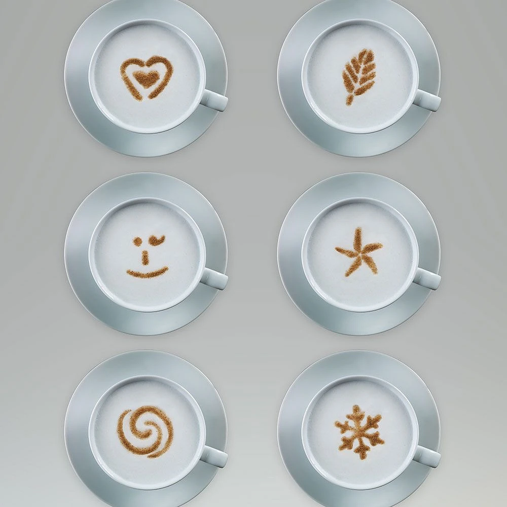 Set of 6 Cappuccino Artist Stencils by Aerolatte