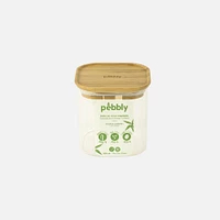 Pebbly Set of 3 Square Borosilicate Storage Containers with Bamboo Lids