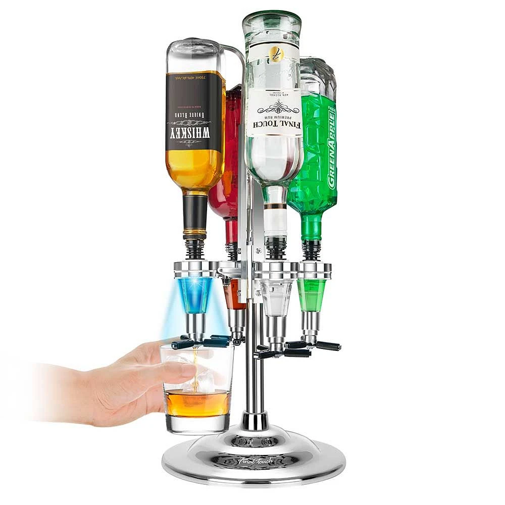 Four Bottle LED Bar Caddy by Final Touch