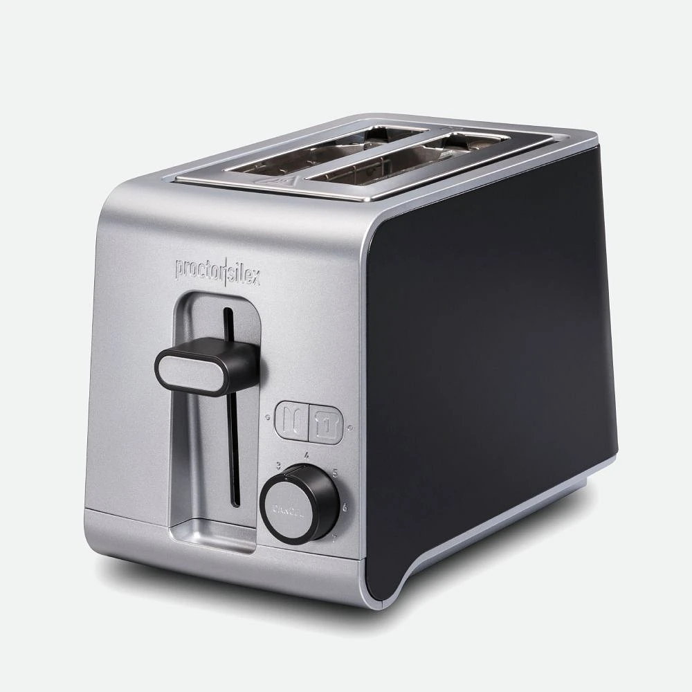 Proctor Silex 2 Slice Toaster Black and Stainless Finish