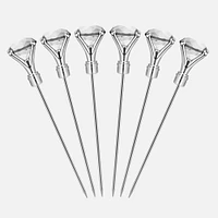  Diamond Set of 6 Clear Cocktail Picks by Final Touch