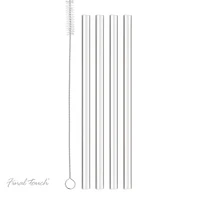 Set of 4 Bar Straws with Brush 6" by Final Touch