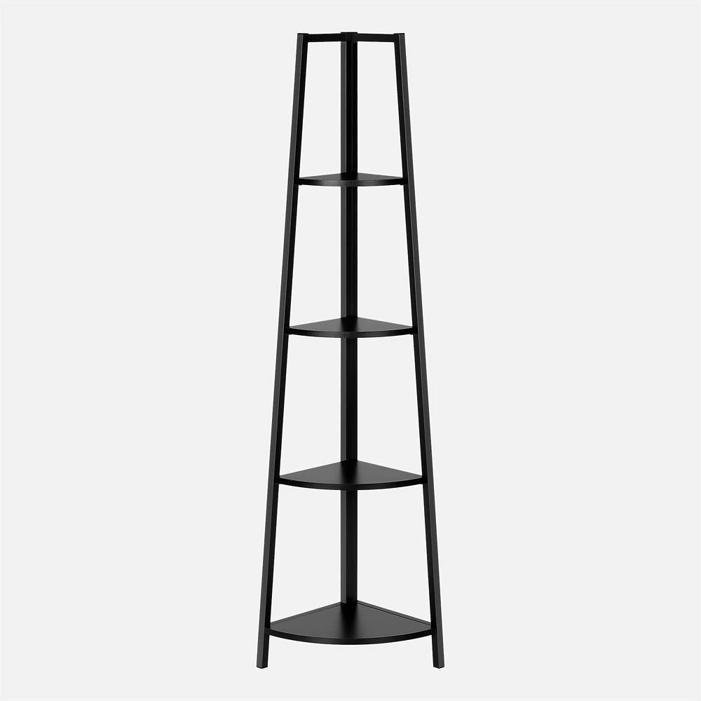 Rachelle 4-Tier Black Corner Shelf