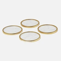 Reed & Barton Roseland Coaster Set of 4 - Nickel and Gold