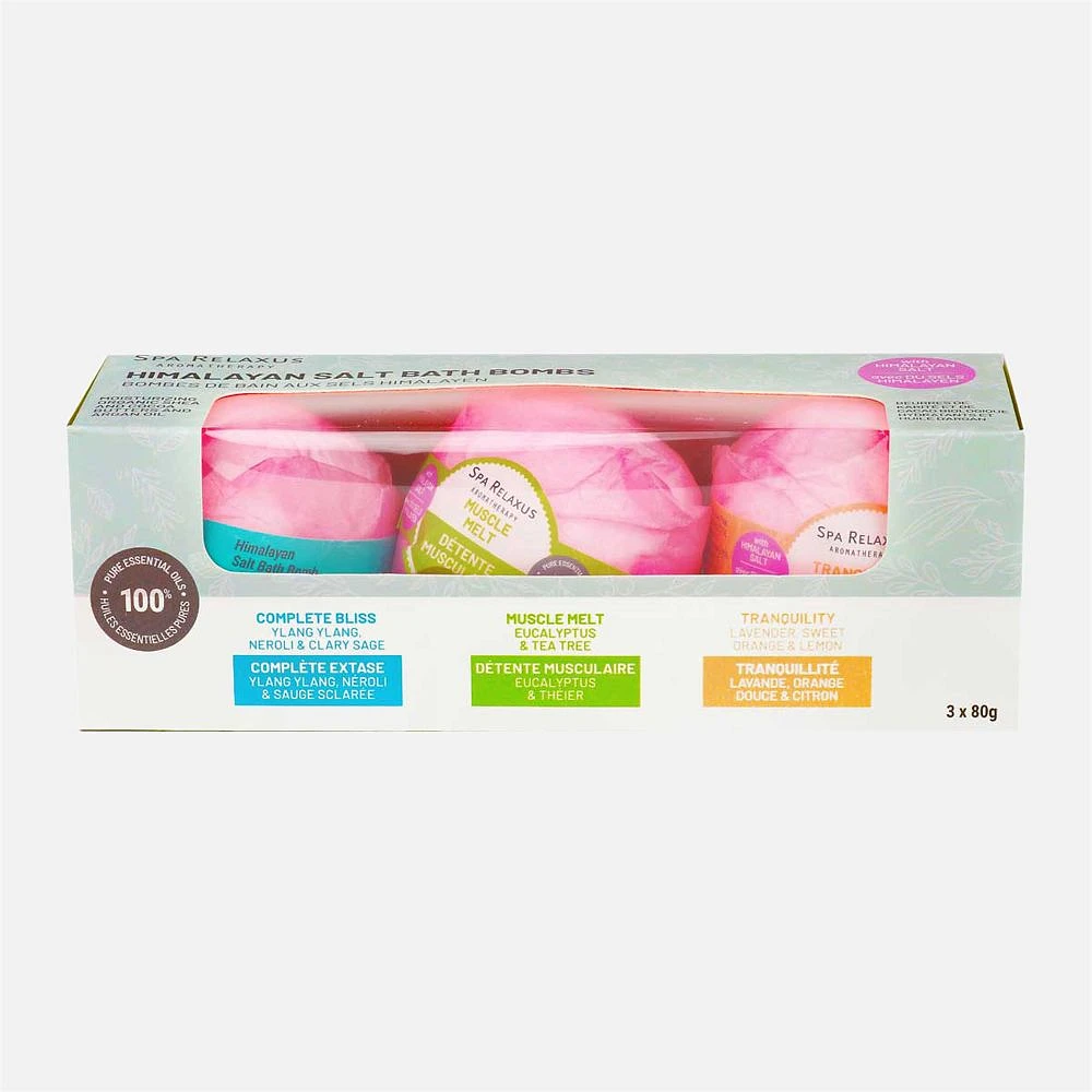 Piece Gift set of 3 Himalayan Salt Bath Bombs