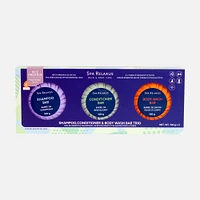 Trio barres de shampooing, revitalisant, savon pour le corps - Arbre à thé et eucalyptus