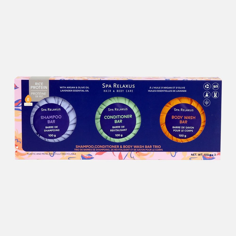 Shampoo, Conditioner and Body Wash Bar Trio