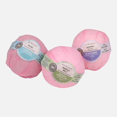 Collagen Bath Bombs, 3 Pieces