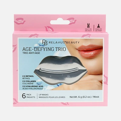 Masque à lèvres hydrogel anti-âge, 6 paquets
