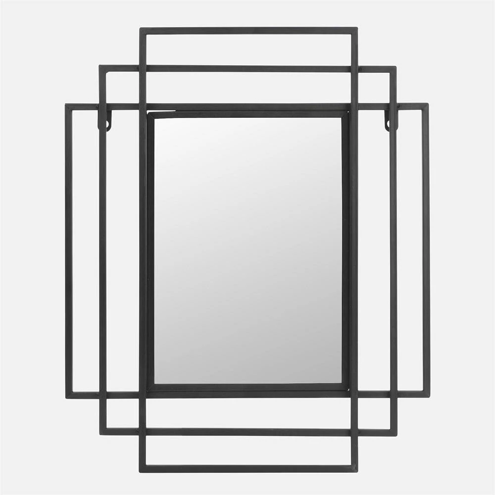 Rectangular with trim Mirror - Black