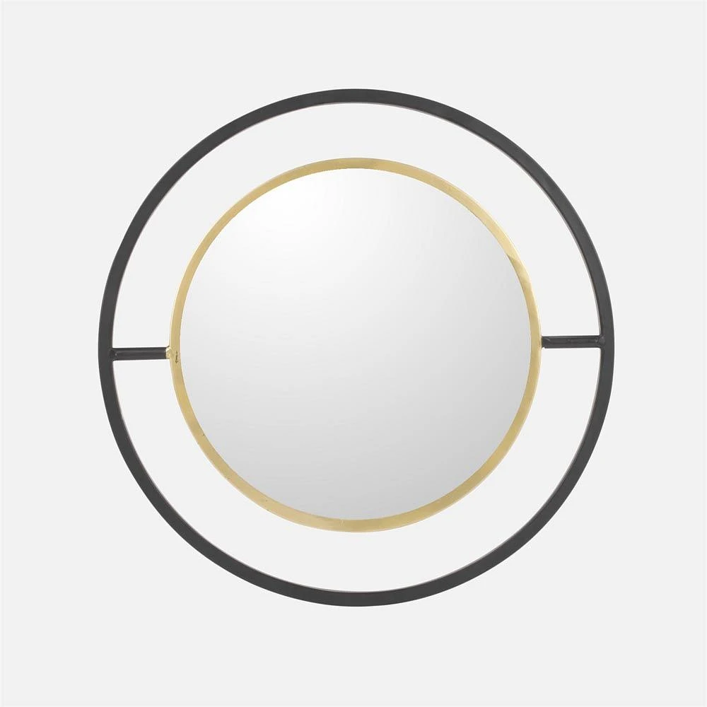 Round with gold trim Mirror - Black/Gold