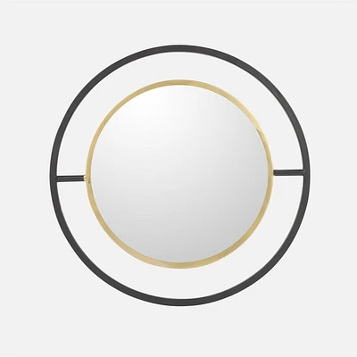 Round with gold trim Mirror - Black/Gold